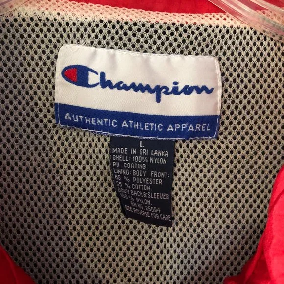Champion Blue Red 1996 Atlanta Olympics USA Athletic Zip Windbreaker Jacket L - Picture 14 of 14